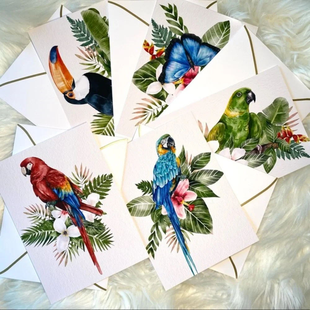 Set of Five “Amazonia Series” Elegant Greeting Cards & Luxury Envelopes - Picture 9 of 15